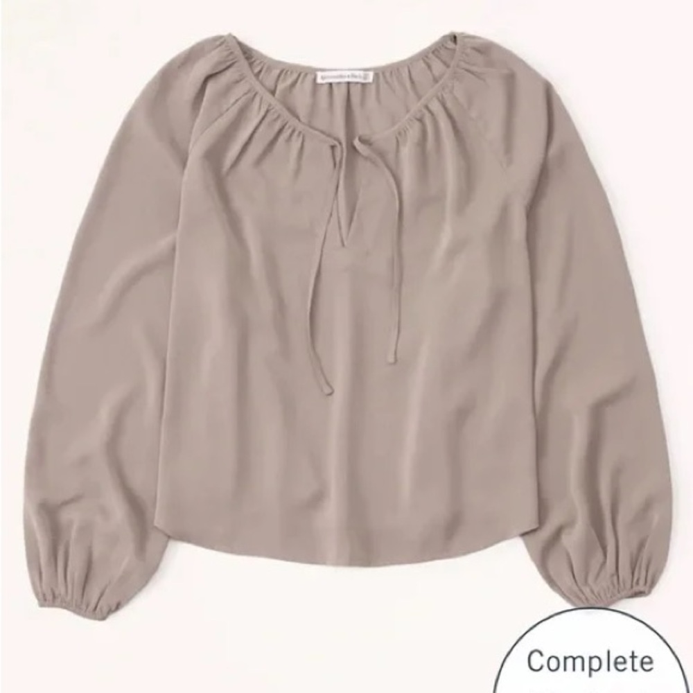 Abercrombie Long Sleeve Open Neck Top